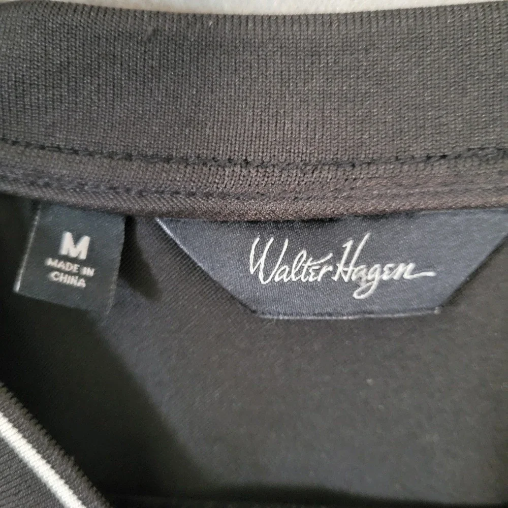Walter‎ Hagen Mens Black V-Neck Golf Windshirt Pullover Jacket Size M Medium